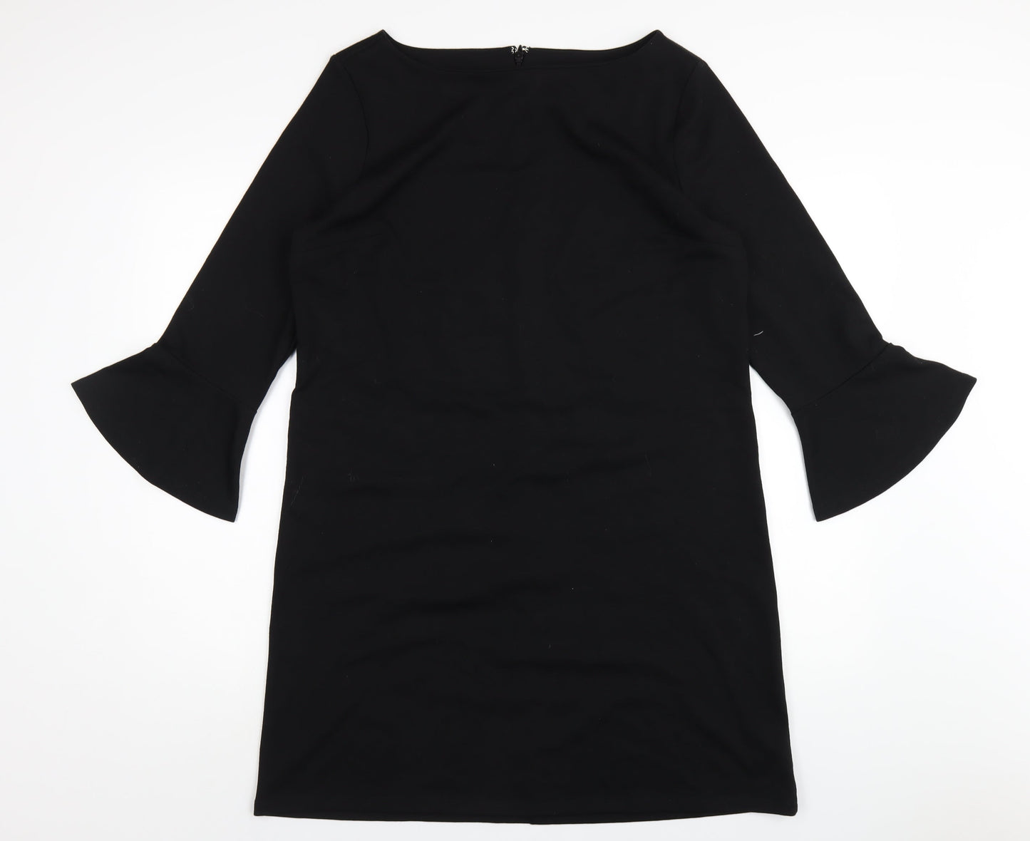 Gap Womens Black Polyester A-Line Size L Round Neck Zip