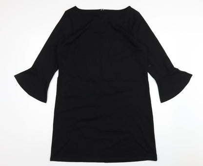 Gap Womens Black Polyester A-Line Size L Round Neck Zip