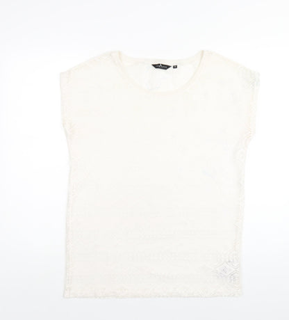 Womens UK Size 12 New Look Ivory Basic T-Shirt