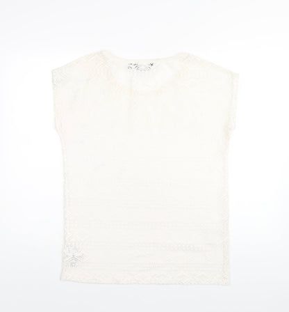 Womens UK Size 12 New Look Ivory Basic T-Shirt