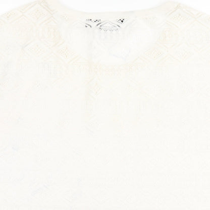 Womens UK Size 12 New Look Ivory Basic T-Shirt