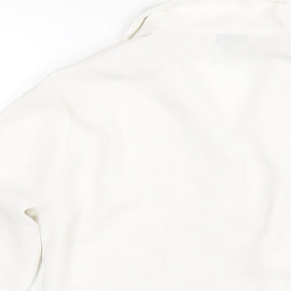 Miss Selfridge Womens White Polyester Basic Button-Up Size 8 Collared