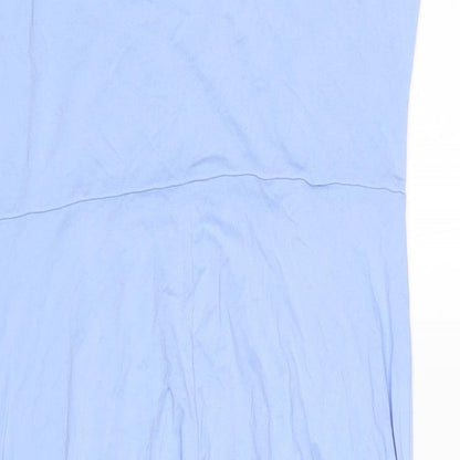 H&M Womens Blue Viscose A-Line Size L V-Neck Pullover