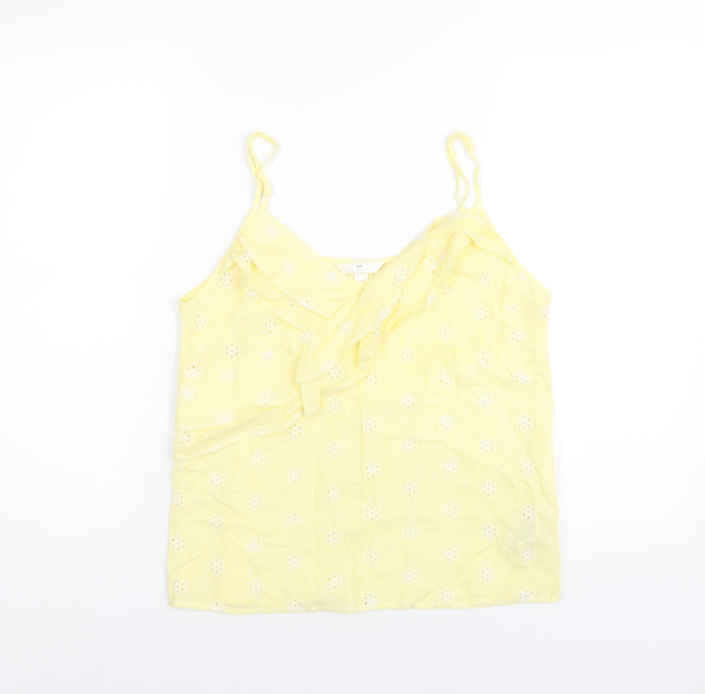 Womens UK Size 10 H&M Yellow Camisole T-Shirt