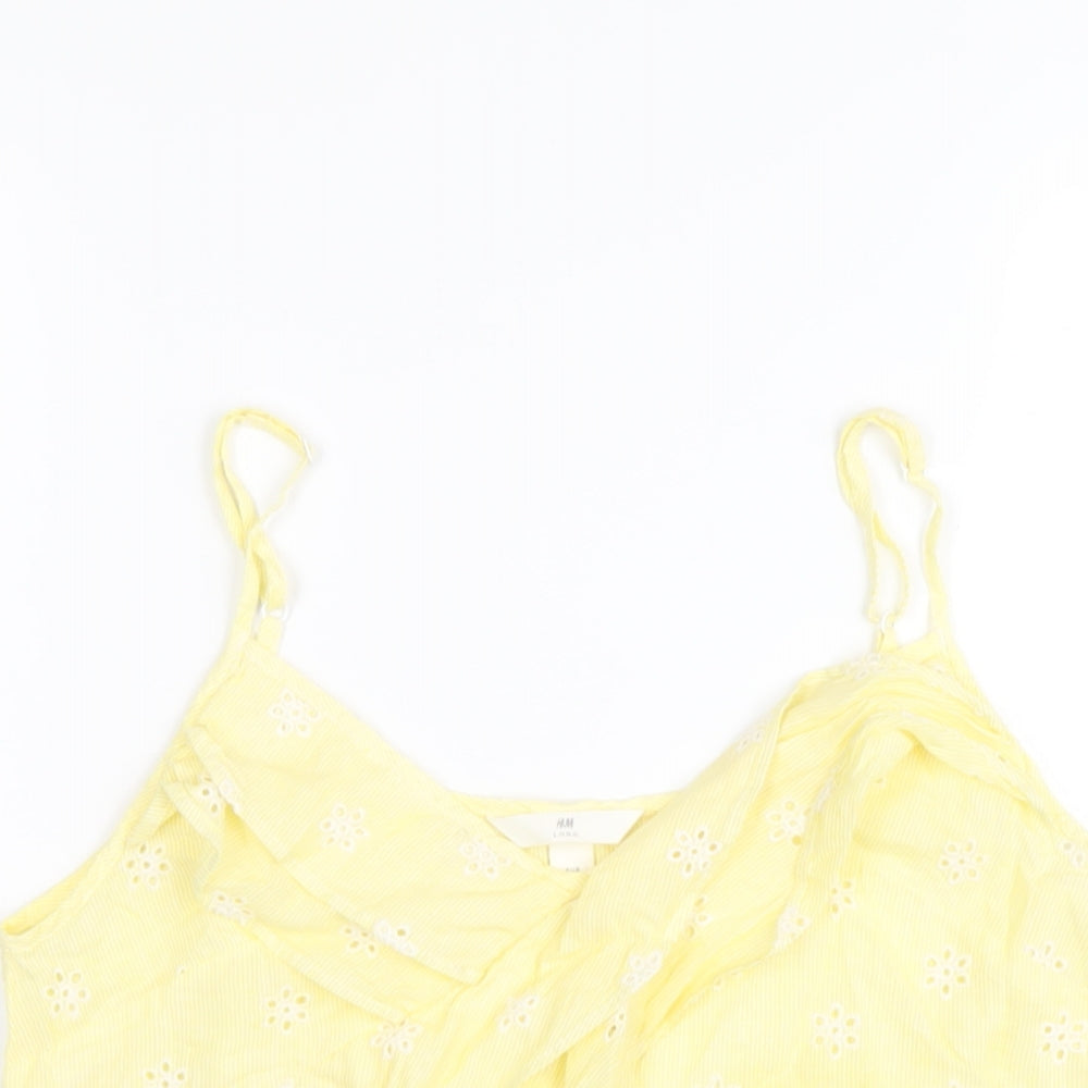 Womens UK Size 10 H&M Yellow Camisole T-Shirt
