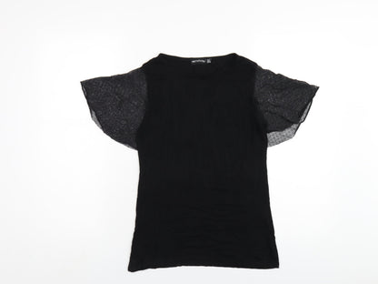 Womens UK Size 8 PRETTYLITTLETHING Black Basic T-Shirt