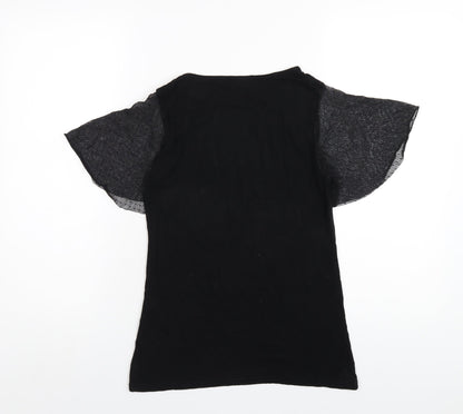 Womens UK Size 8 PRETTYLITTLETHING Black Basic T-Shirt