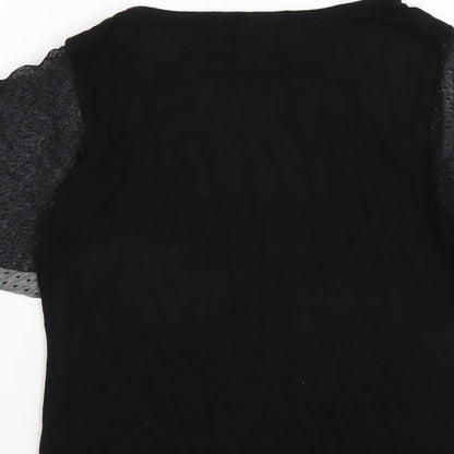 Womens UK Size 8 PRETTYLITTLETHING Black Basic T-Shirt