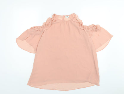 Womens UK Size 10 River Island Pink Basic T-Shirt