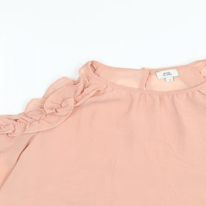 Womens UK Size 10 River Island Pink Basic T-Shirt