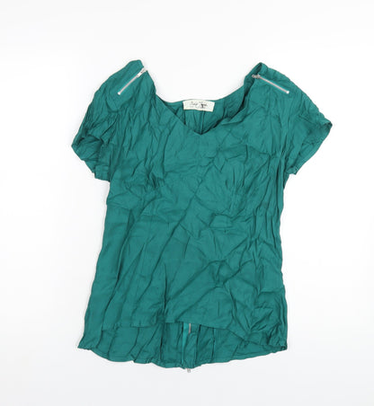 Womens UK Size 14 Oasis Green Basic T-Shirt