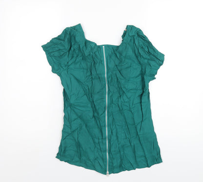 Womens UK Size 14 Oasis Green Basic T-Shirt