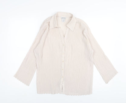 Womens UK Size M Nicola Ivory Basic Button-Up
