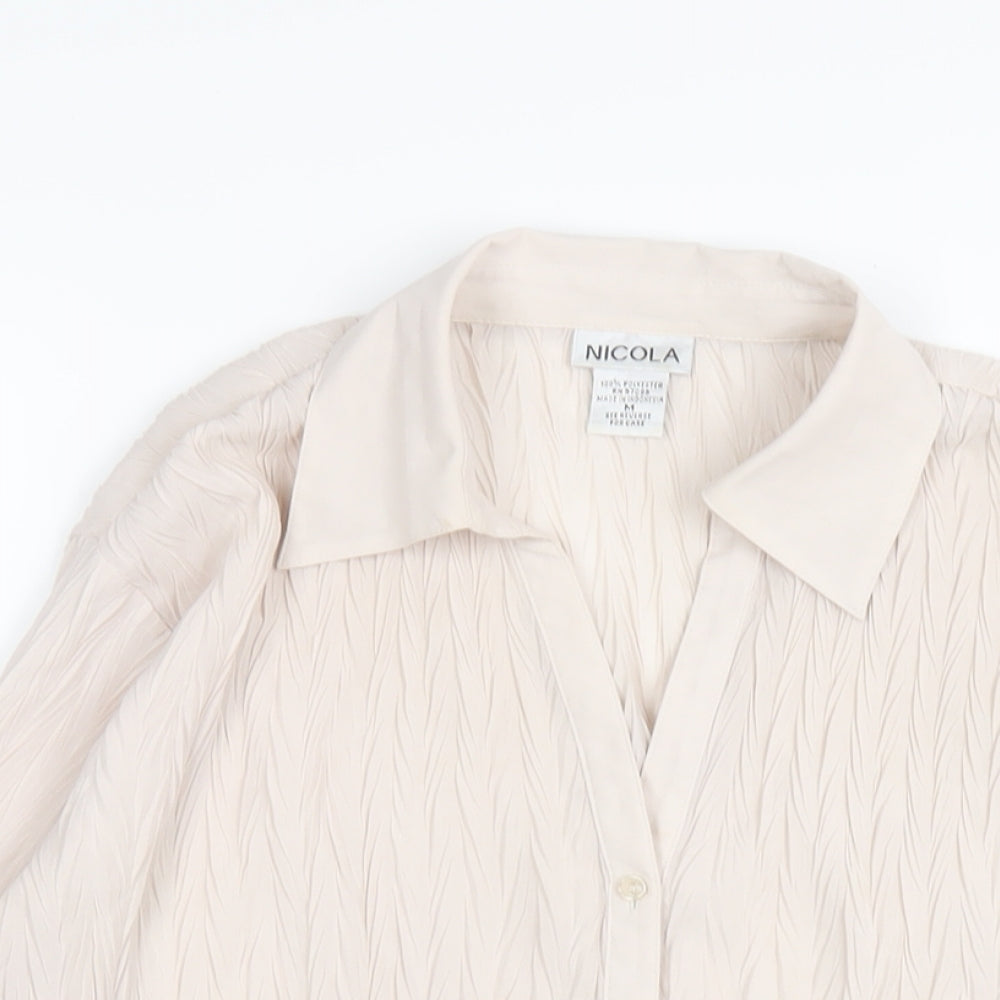 Womens UK Size M Nicola Ivory Basic Button-Up
