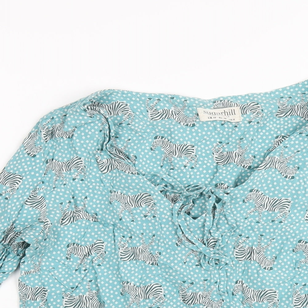 Womens UK Size 10 Sugarhill Blue Basic T-Shirt