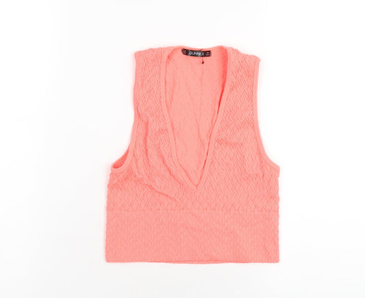 Womens UK Size XS Dunnes Stores Orange Cropped Tank