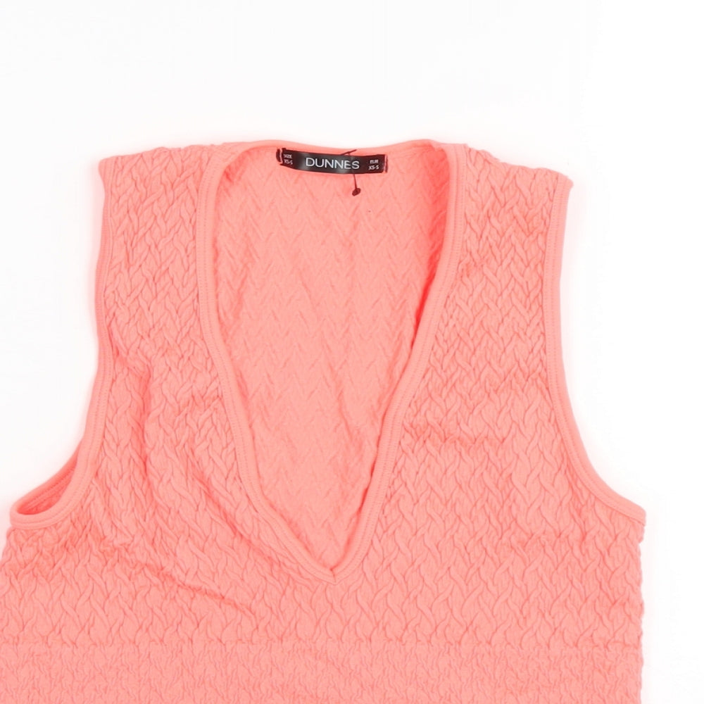 Womens UK Size XS Dunnes Stores Orange Cropped Tank