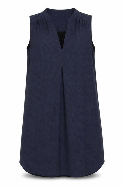 H&M Womens Blue Geometric Polyester A-Line Size 8 V-Neck Pullover