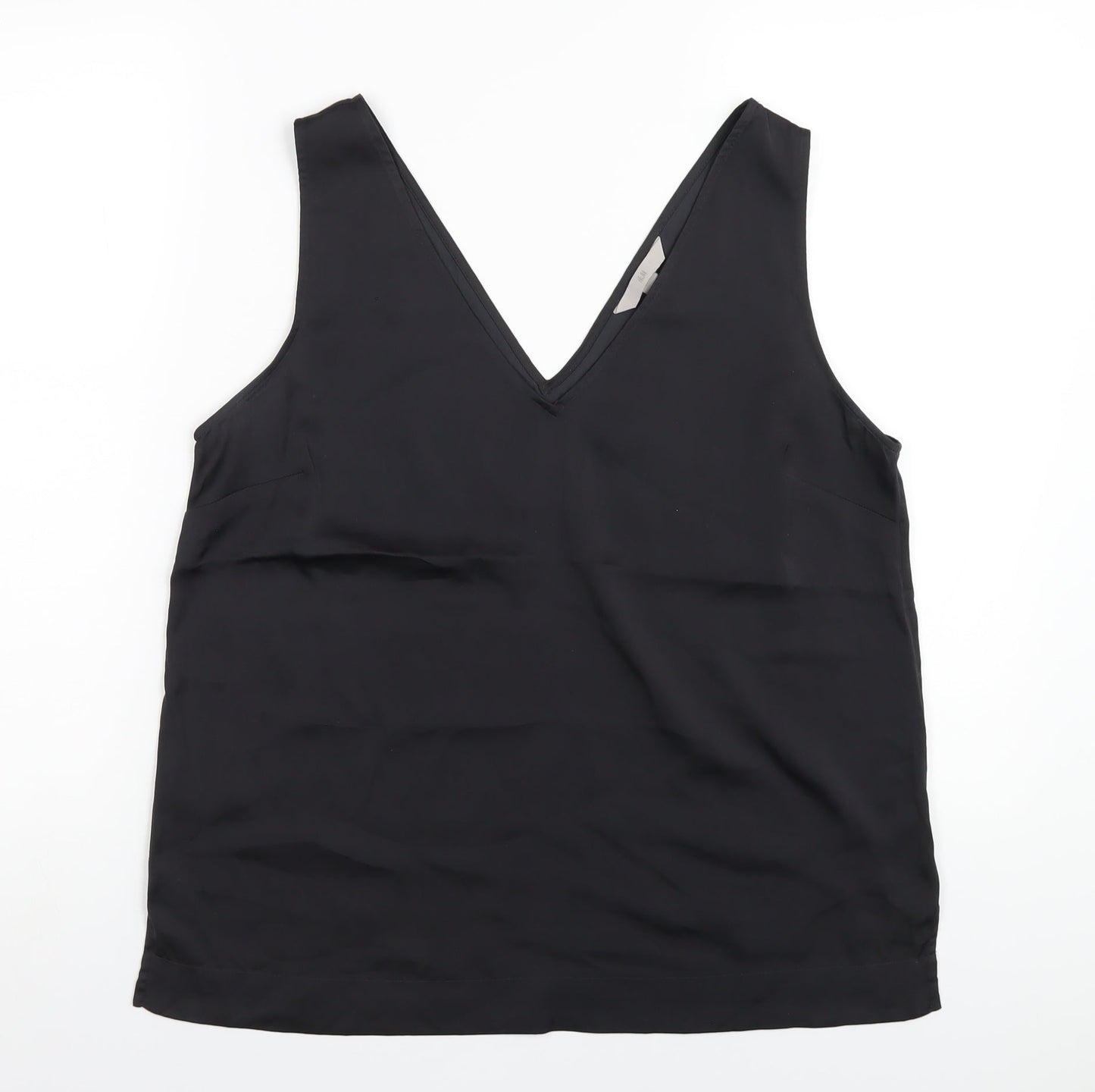 Womens UK Size M H&M Black Basic Tank