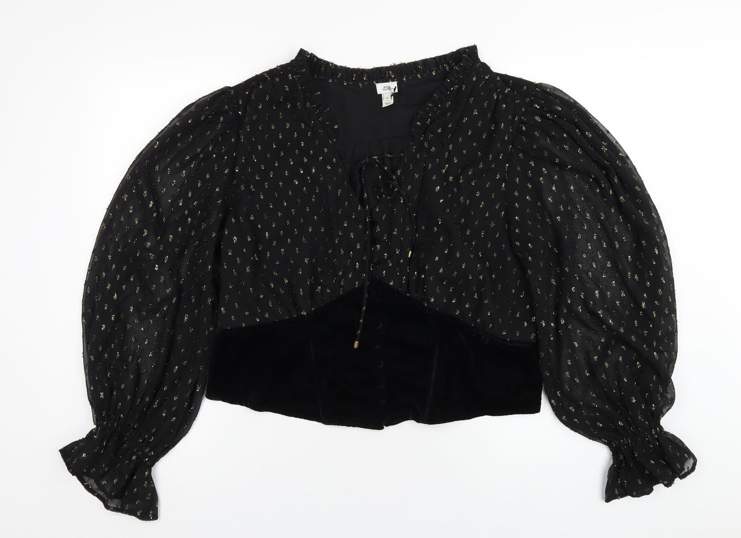 Womens UK Size 18 River Island Black Basic Blouse