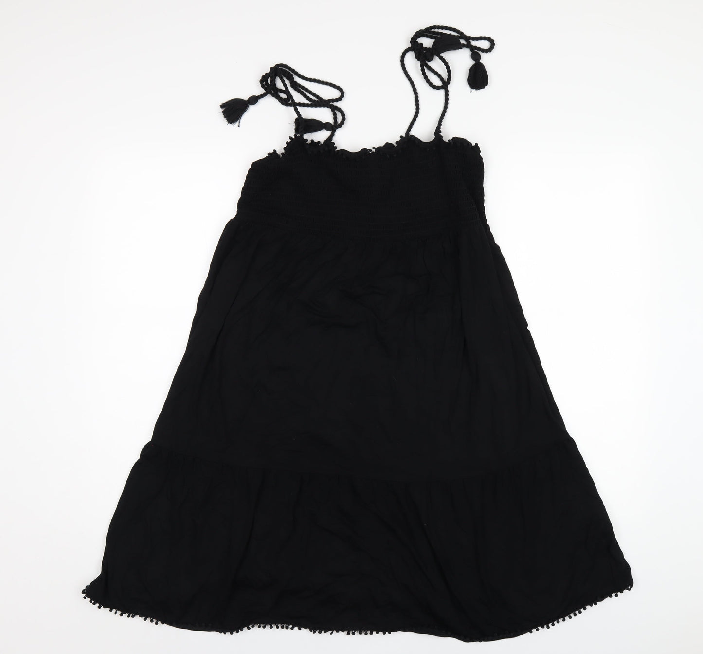 NEXT Womens Black Viscose A-Line Size 12 Square Neck Pullover