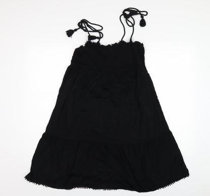 NEXT Womens Black Viscose A-Line Size 12 Square Neck Pullover