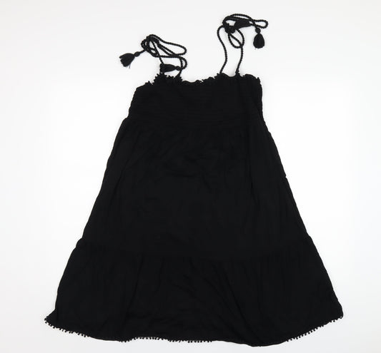 NEXT Womens Black Viscose A-Line Size 12 Square Neck Pullover