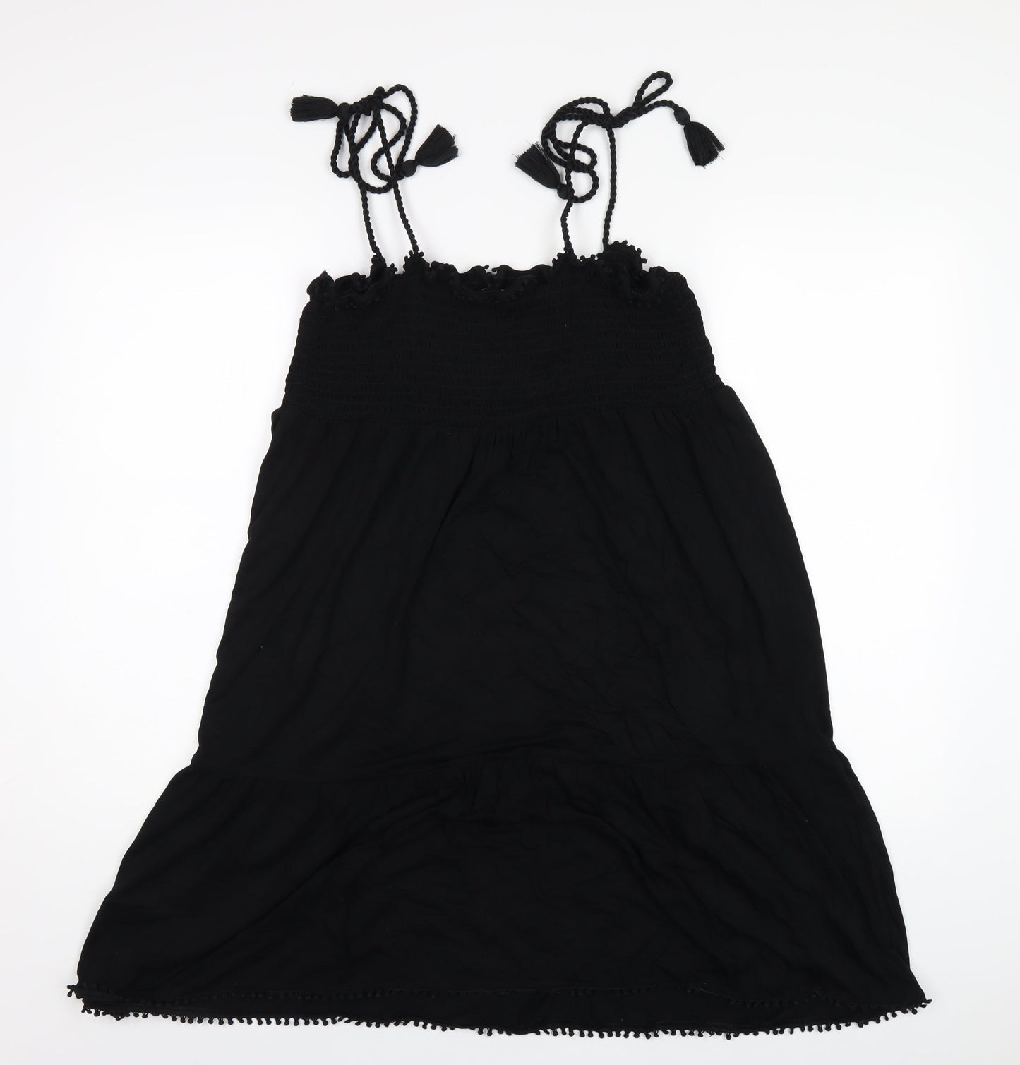 NEXT Womens Black Viscose A-Line Size 12 Square Neck Pullover