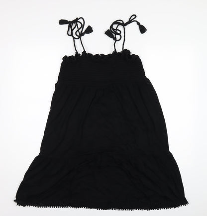 NEXT Womens Black Viscose A-Line Size 12 Square Neck Pullover