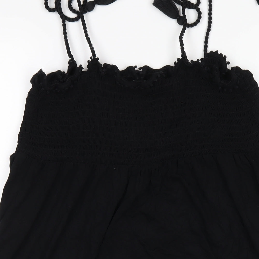 NEXT Womens Black Viscose A-Line Size 12 Square Neck Pullover