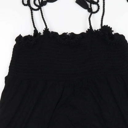 NEXT Womens Black Viscose A-Line Size 12 Square Neck Pullover