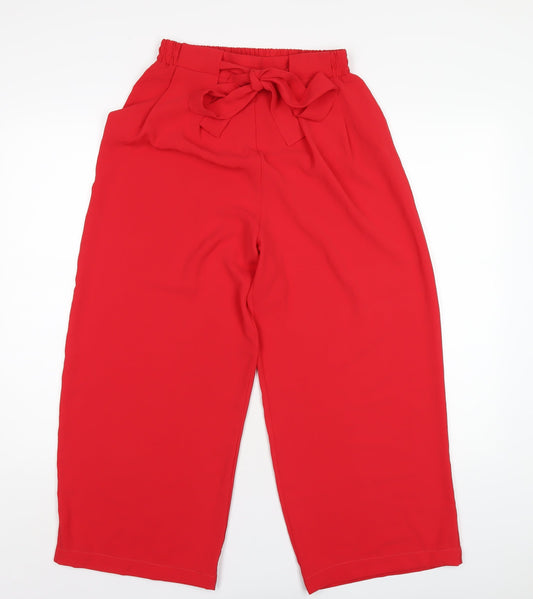 Womens UK Size M Zara Regular Fit  Red Trousers
