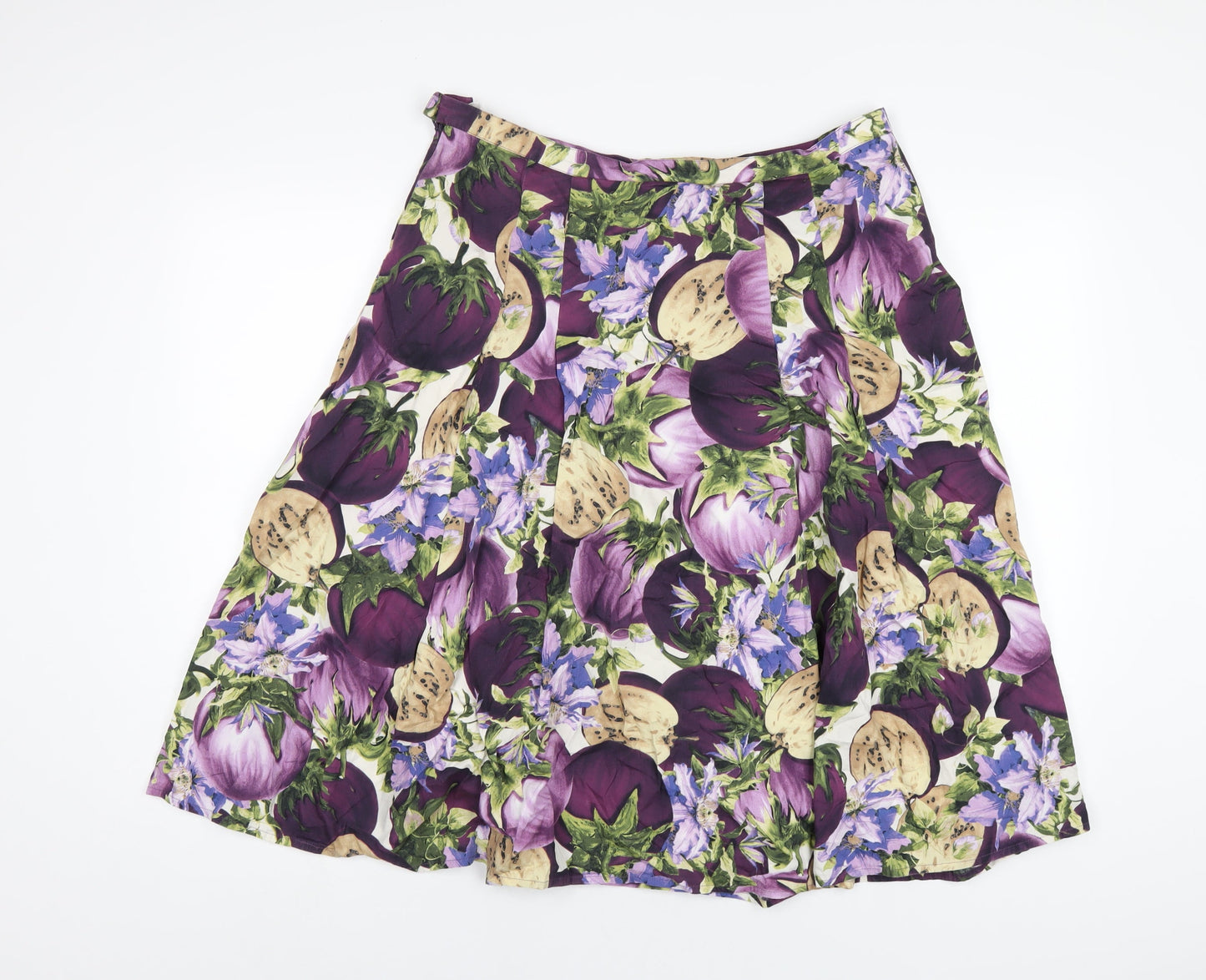 Madeline Womens Multicoloured Geometric Cotton A-Line Skirt Size 16 Zip