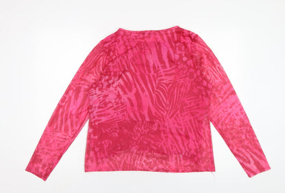 Womens UK Size L Oasis Pink Basic T-Shirt
