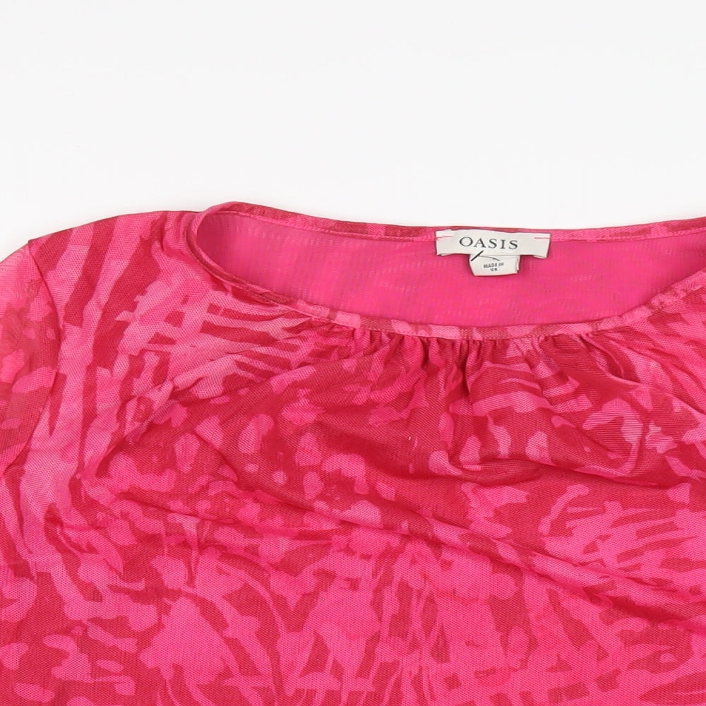 Womens UK Size L Oasis Pink Basic T-Shirt
