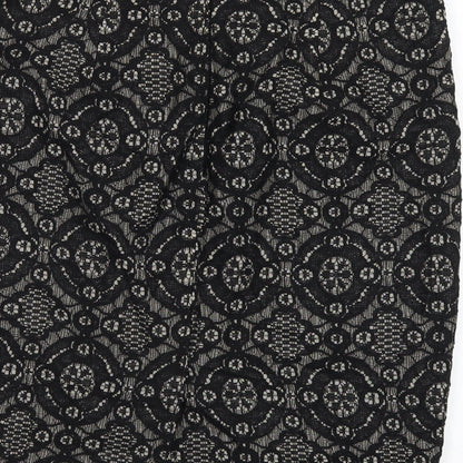 FOREVER 21 Womens Black Cotton Straight & Pencil Skirt Size M Zip