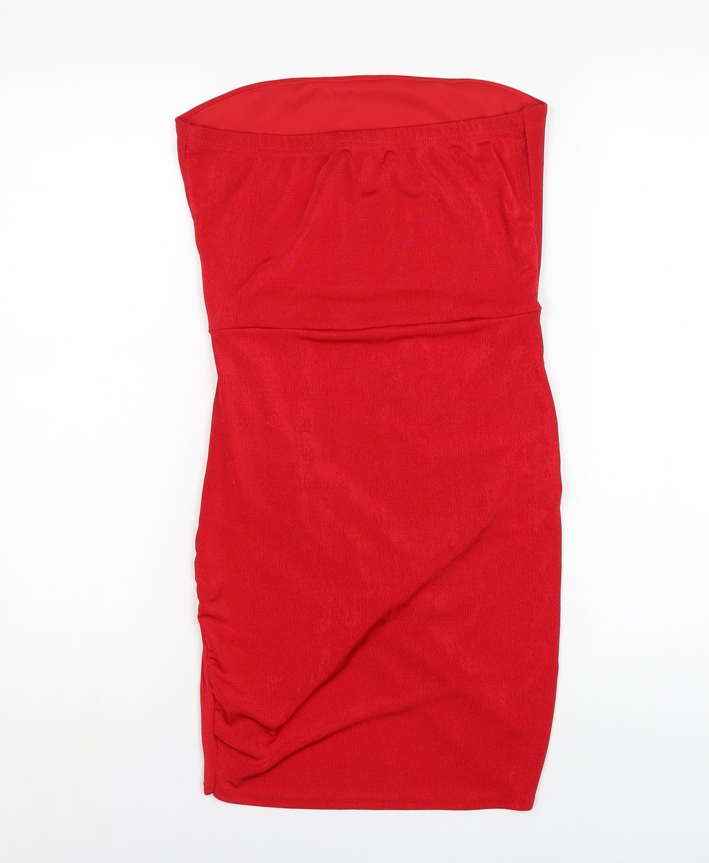 Missguided Womens Red Polyester Mini Size 10 Square Neck Pullover