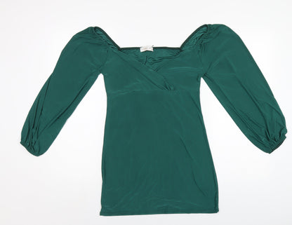 Femme Luxe Womens Green Polyester Bodycon Size 12 Off the Shoulder Pullover