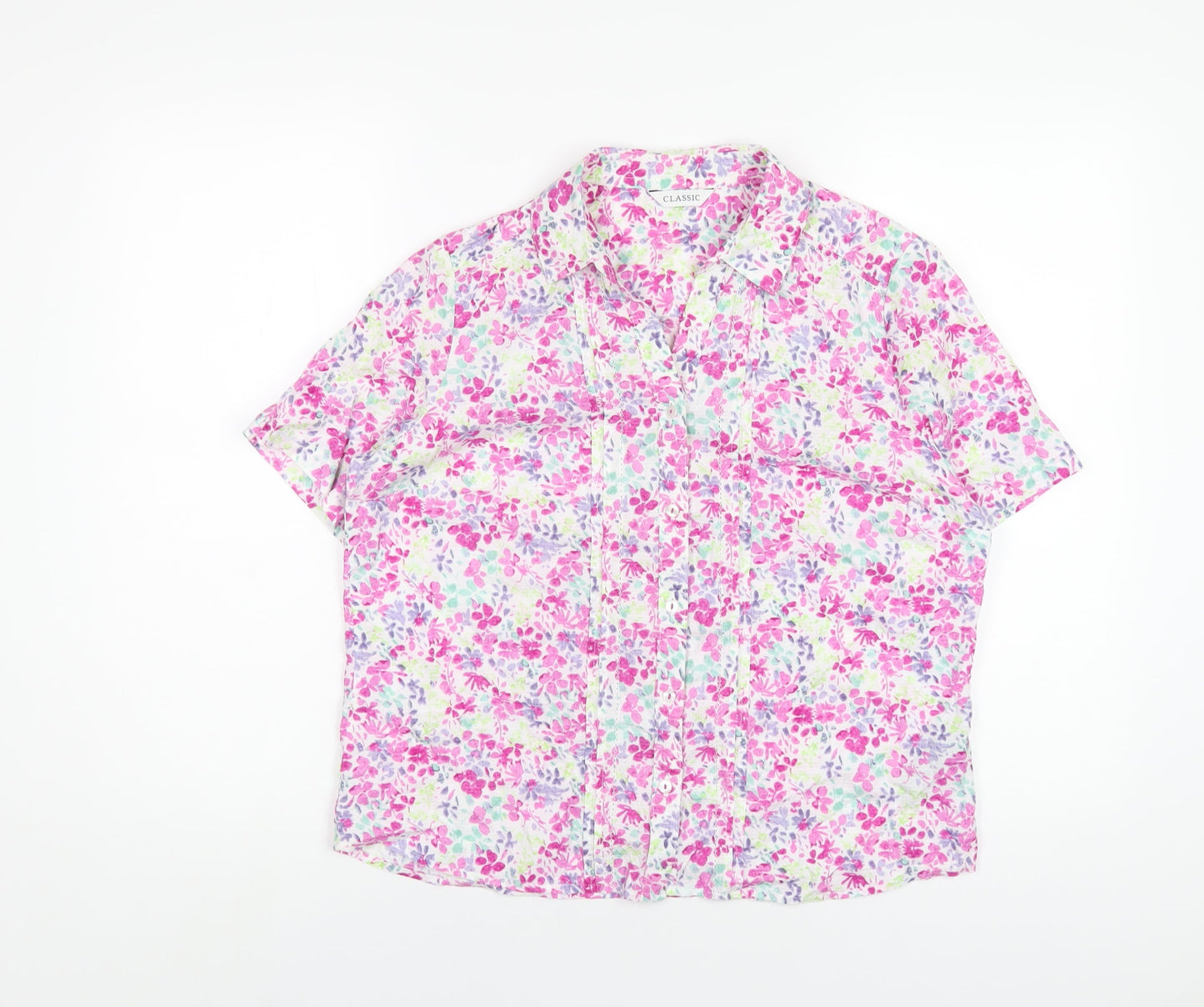 Womens UK Size 12 Marks and Spencer Multicoloured Basic Button-Up