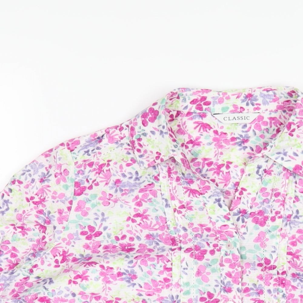 Womens UK Size 12 Marks and Spencer Multicoloured Basic Button-Up