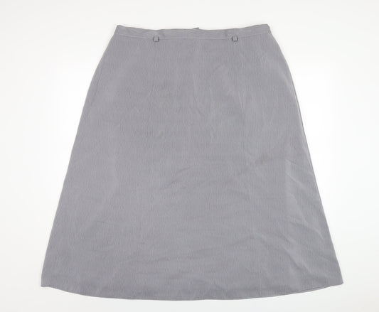 Berkertex Womens Grey Polyester A-Line Skirt Size 20 Zip