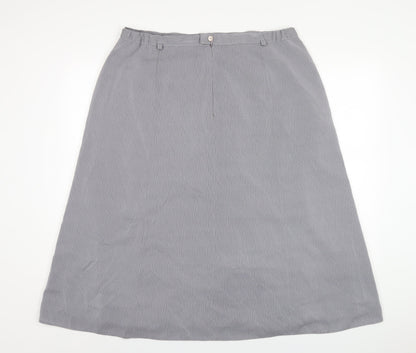 Berkertex Womens Grey Polyester A-Line Skirt Size 20 Zip