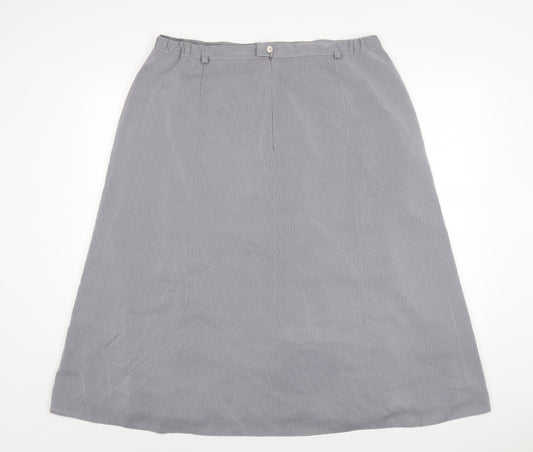 Berkertex Womens Grey Polyester A-Line Skirt Size 20 Zip