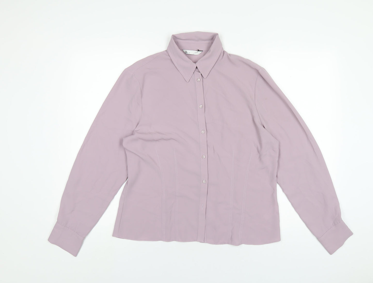 Womens UK Size 14 BHS Purple Basic Button-Up