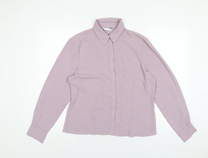 Womens UK Size 14 BHS Purple Basic Button-Up