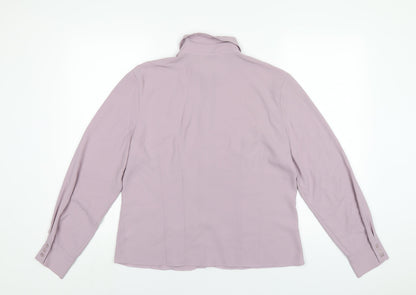 Womens UK Size 14 BHS Purple Basic Button-Up