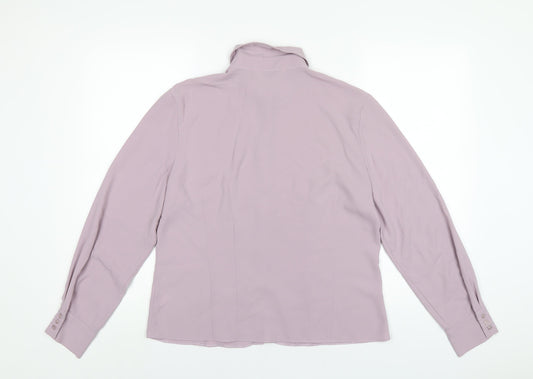 Womens UK Size 14 BHS Purple Basic Button-Up