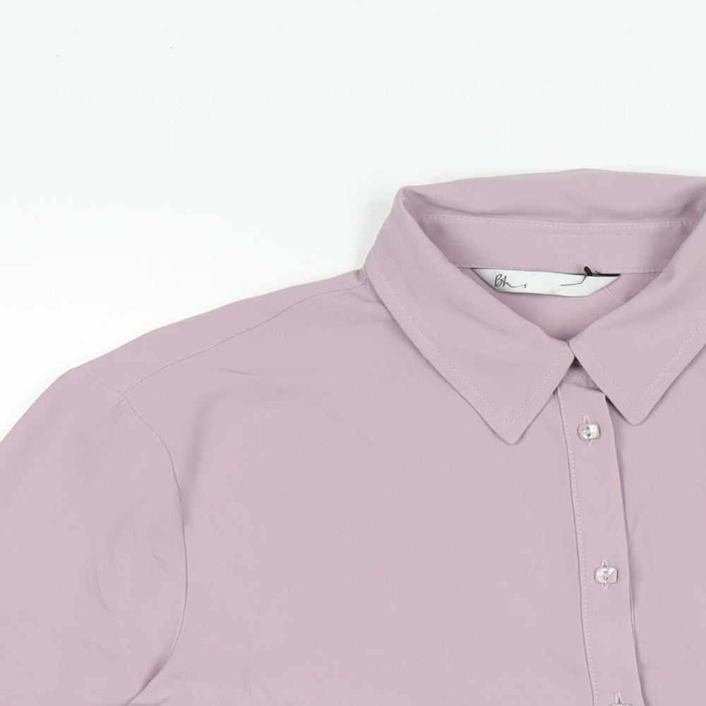 Womens UK Size 14 BHS Purple Basic Button-Up