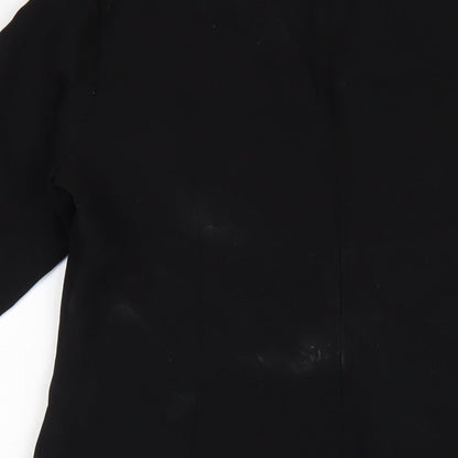 Marks and Spencer Womens Black Polyester A-Line Size 14 Round Neck Zip
