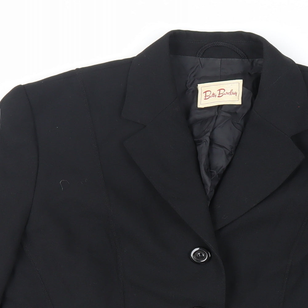 Betty Barclay Womens Black Jacket Blazer Size 8 Button - Vintage